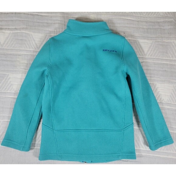 Spyder Kids Fleece Jacket Aqua/Turquoise Size 5/6 Full Zip Outdoor Winter - Picture 6 of 8